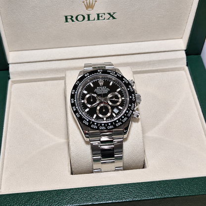 Rolex Daytona Plateado Negro Cronografos Funcionales