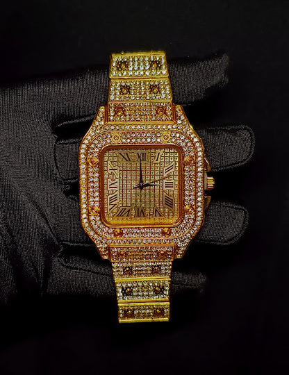 Reloj Dorado Cuadrado