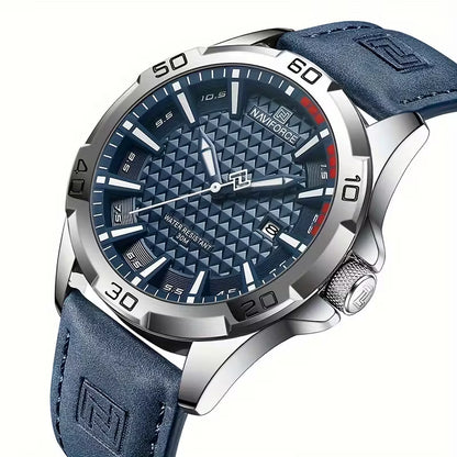 Reloj Deportivo Naviforce Azul Correa Cuero PU