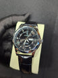 Reloj Poedagar pulso en cuero (Plateado/Negro)