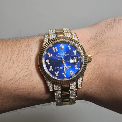 Rolex DateJust Dorado Azul Arabico