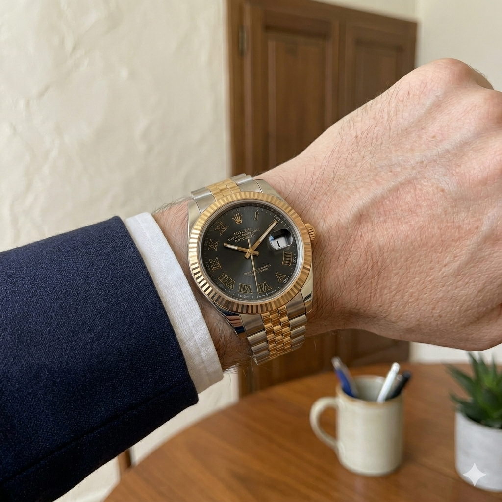 Rolex Semiautomatico Date Just Jubilee Imperial Gris Profundo