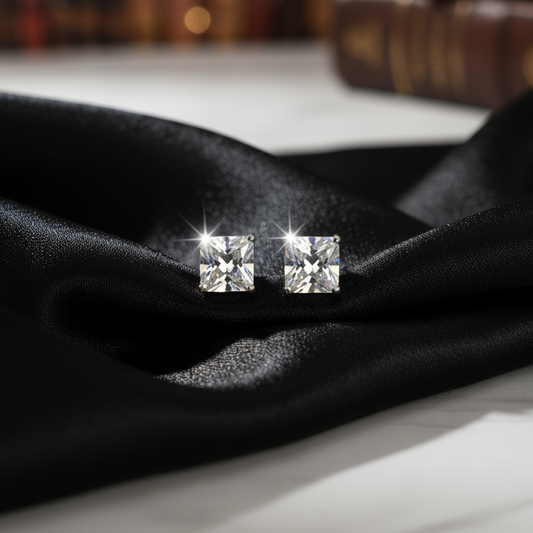 Topos Zirconia Cuadrada 4MM - Plata S925