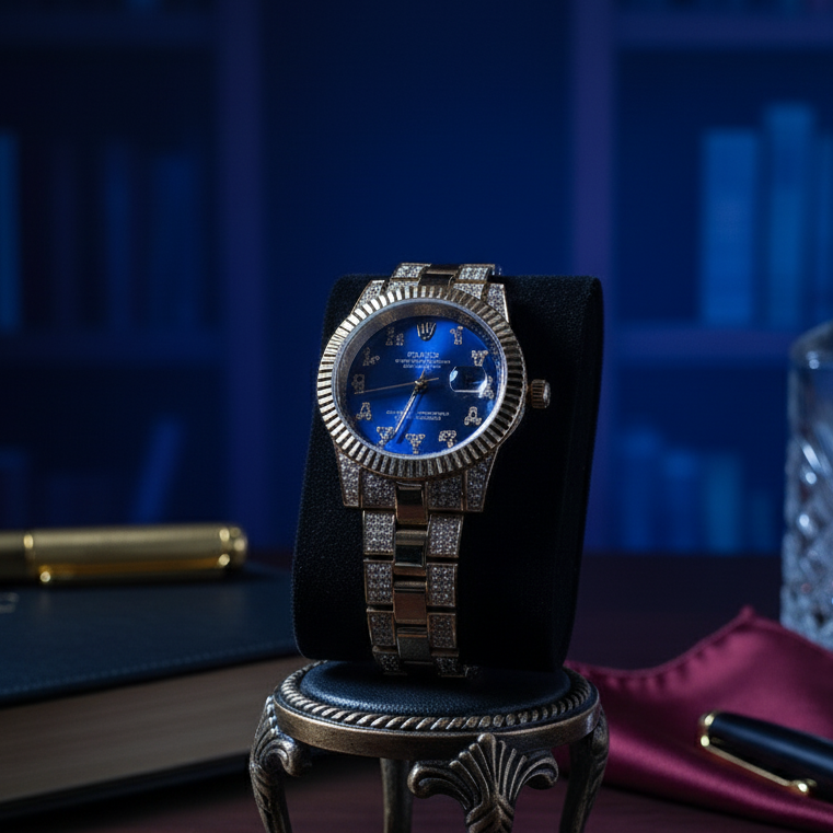 Rolex DateJust Dorado Azul Arabico