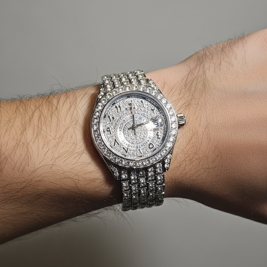 Rolex Cubano Cronografo Plateado