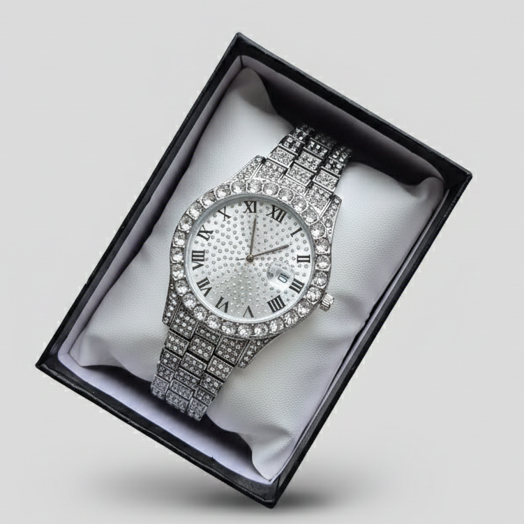 Reloj Cubano Plateado Plateado