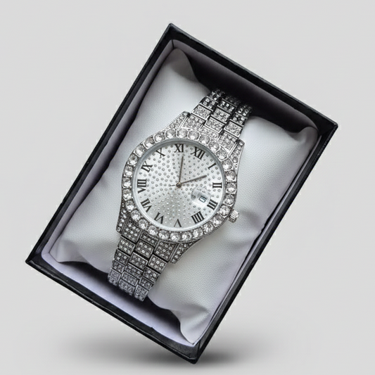 Reloj Cubano Plateado Plateado
