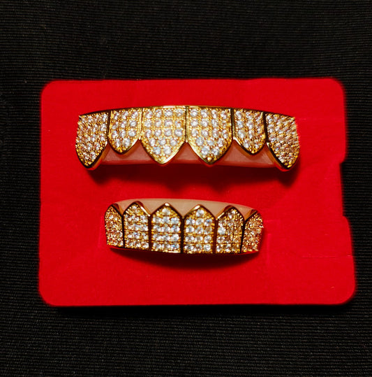 Grillz Dorados Ajustables + Caja De Lujo Gratis