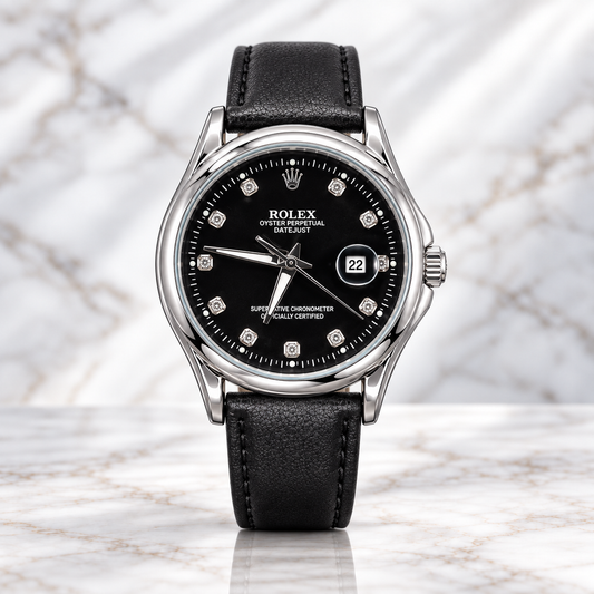 Rolex Semiautomático Oyster Perpetual Cuero Full Black
