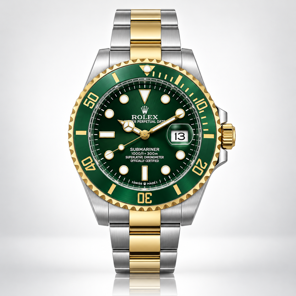 Rolex Semiautomatico Submariner Two Tone Cara Verde