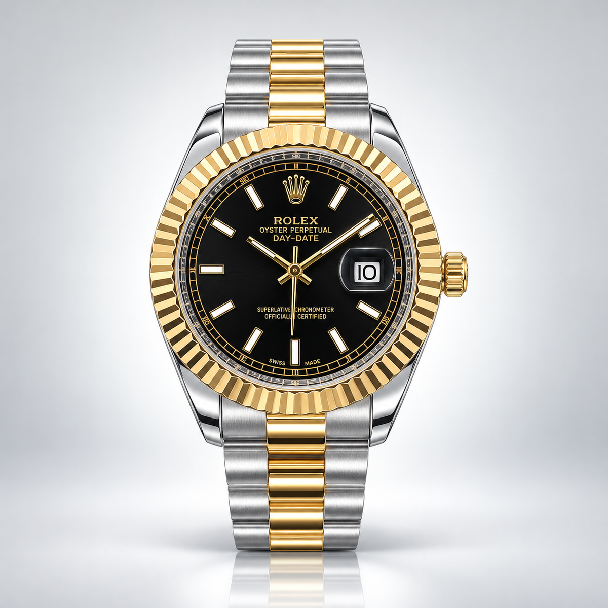 Rolex Semiautomatico Date Just Presidencial Two Tone Negro