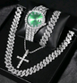 Reloj Cubano Verde + Cadena + Pulsera+ Dije + Caja de regalo