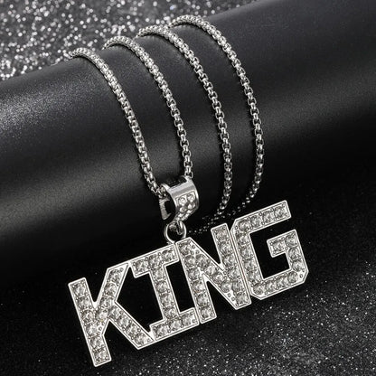 Cadena Plateada con Dije "KING"