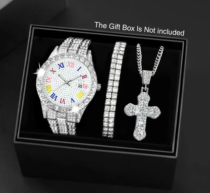 Reloj Cubano Arcoiris + Pulsera Cubana + Dije Cruz