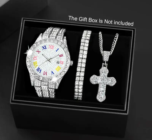 Reloj Cubano Arcoiris + Pulsera Cubana + Dije Cruz