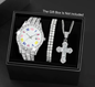 Reloj Cubano Arcoiris + Pulsera Cubana + Dije Cruz