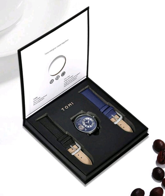 Reloj Tomi 2 Relojes En Uno, Correa Intercambiable + Estuche De Lujo