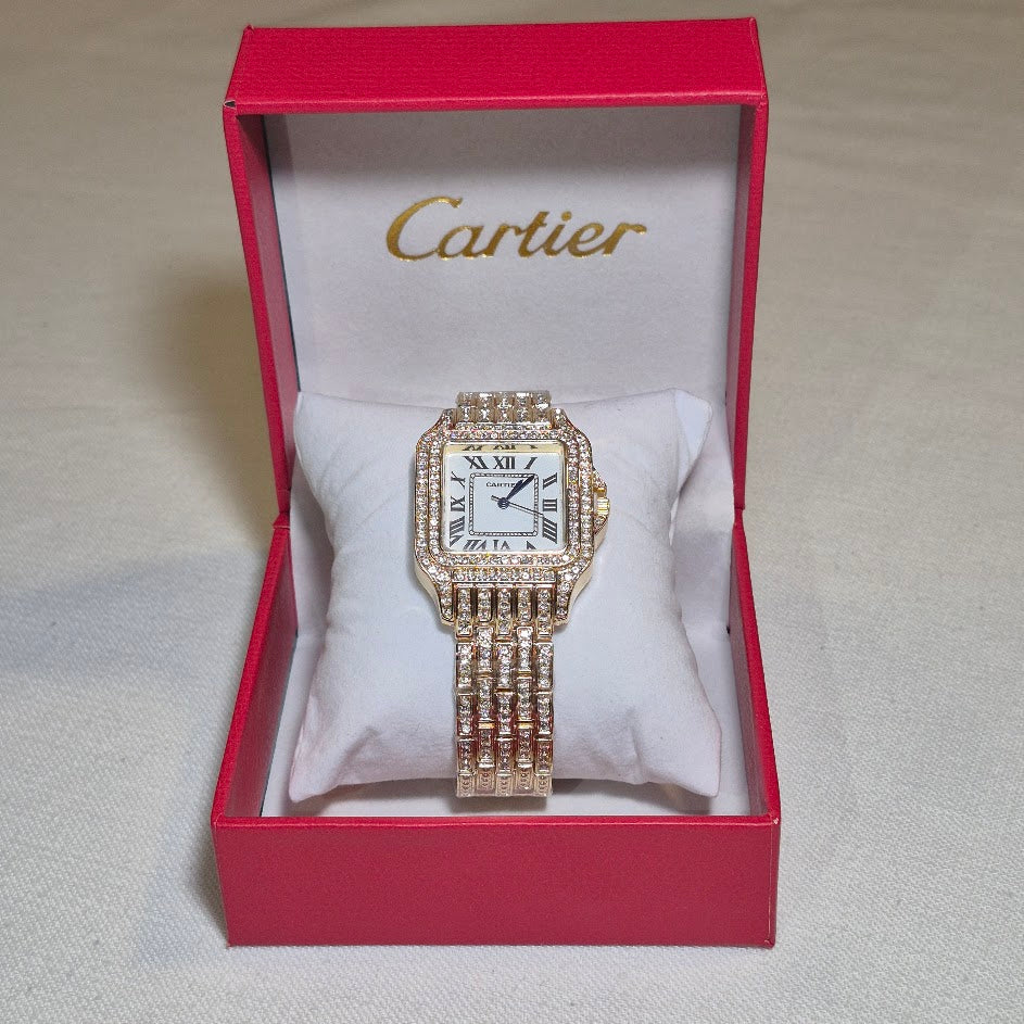Cartier Santos Cubano Dorado Cara Blanca