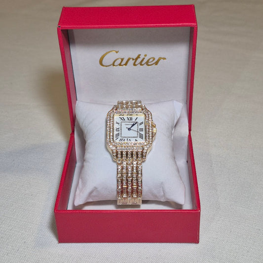Cartier Santos Cubano Dorado Cara Blanca