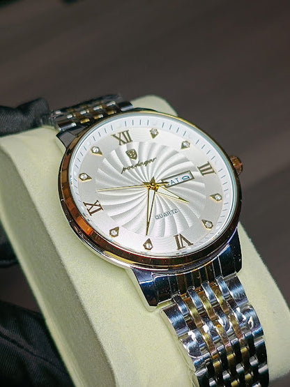 Reloj Poedagar correa en acero (Plateado/Dorado/Blanco)