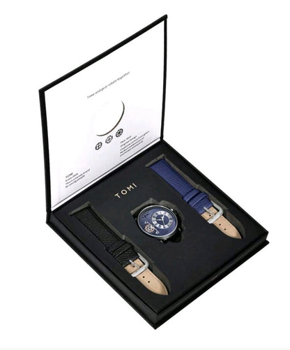 Reloj Tomi 2 Relojes En Uno, Correa Intercambiable + Estuche De Lujo