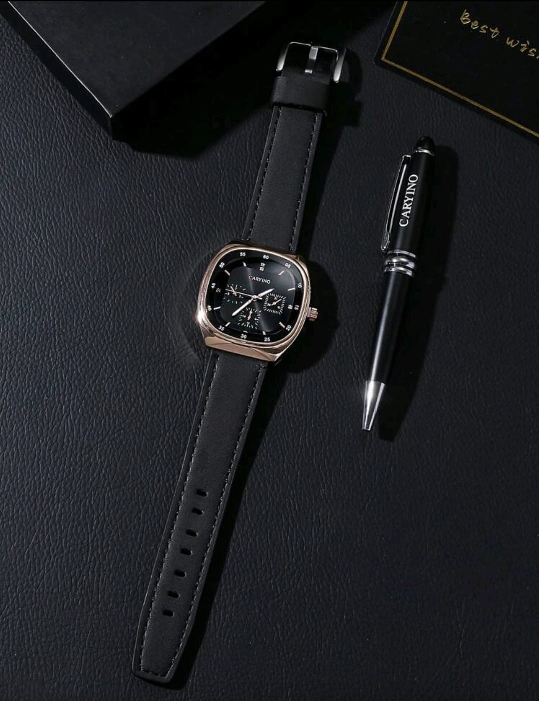 Reloj CARYINO Negro+ Boligrafo + Estuche GRATIS