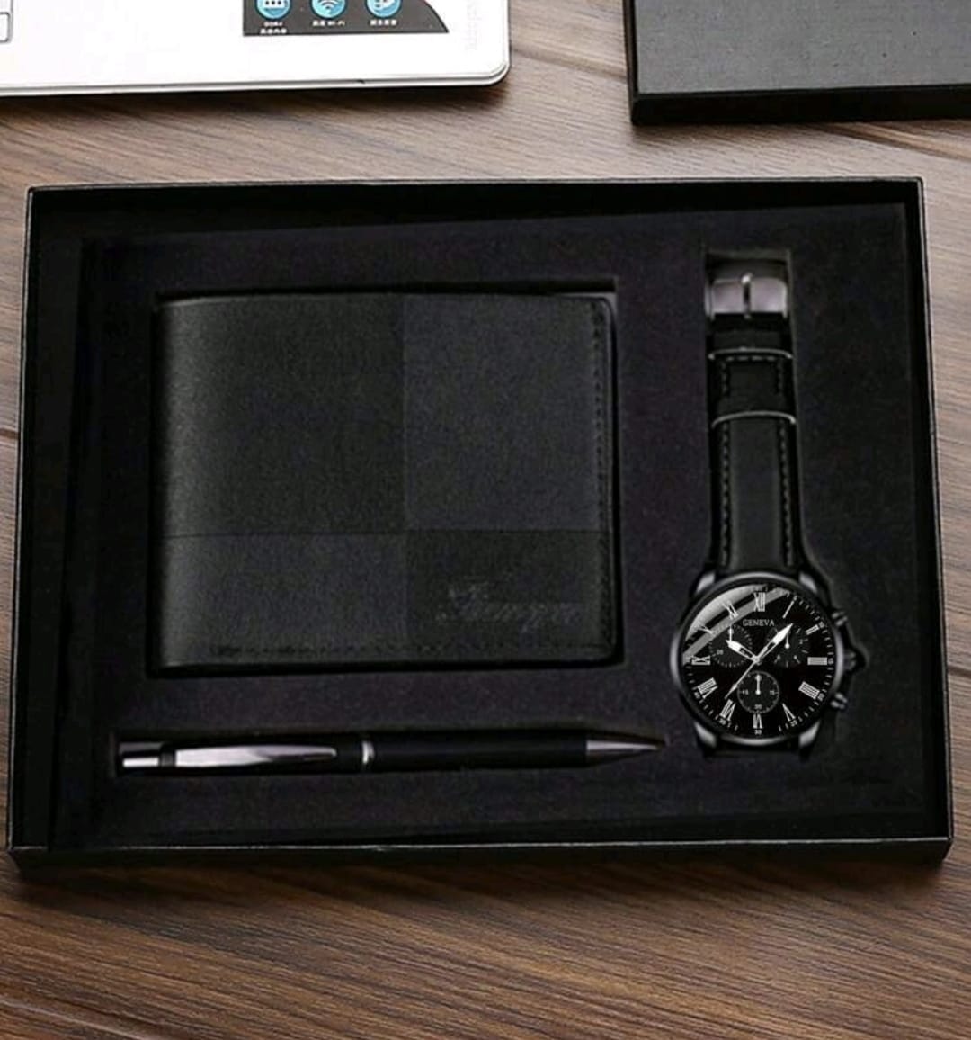 Reloj Masculino + Billetera + Lapicero + Caja De Regalo