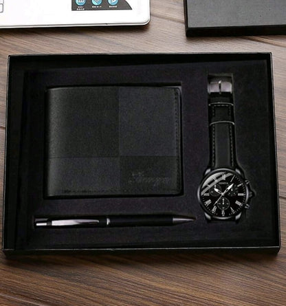 Reloj Masculino + Billetera + Lapicero + Caja De Regalo