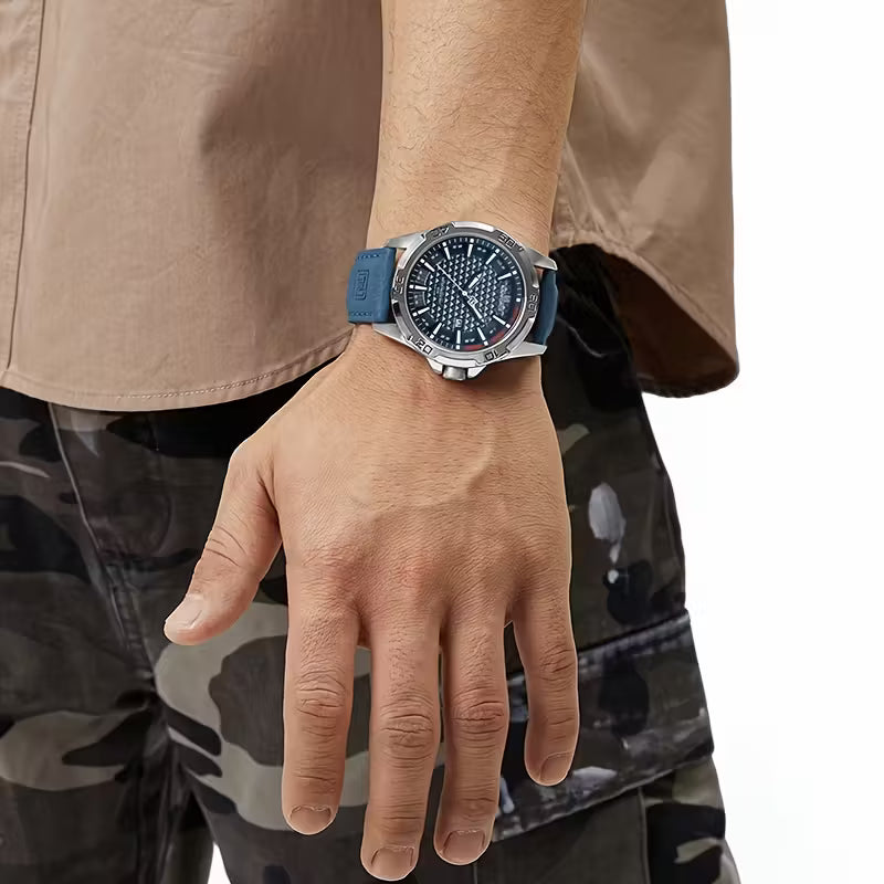 Reloj Deportivo Naviforce Azul Correa Cuero PU