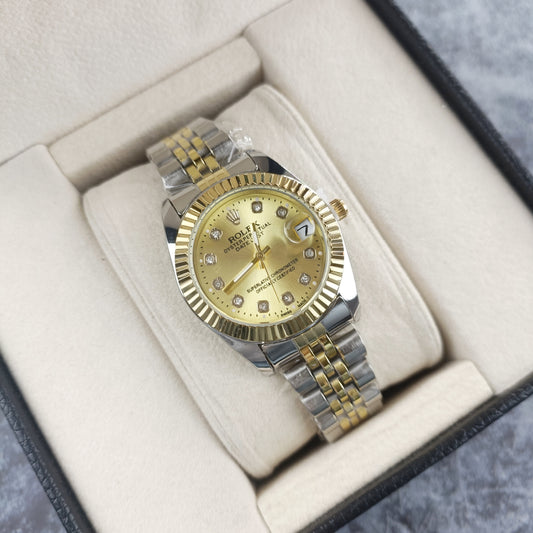 Rolex Femenino Date Just Bisel Estriado Imperial Dorado