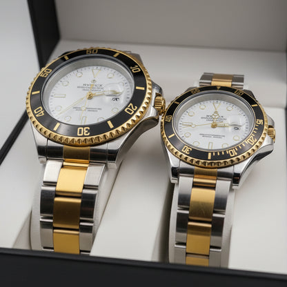 Relojes Rolex Pareja Submariner Bicolor + Caja De Lujo  GRATIS