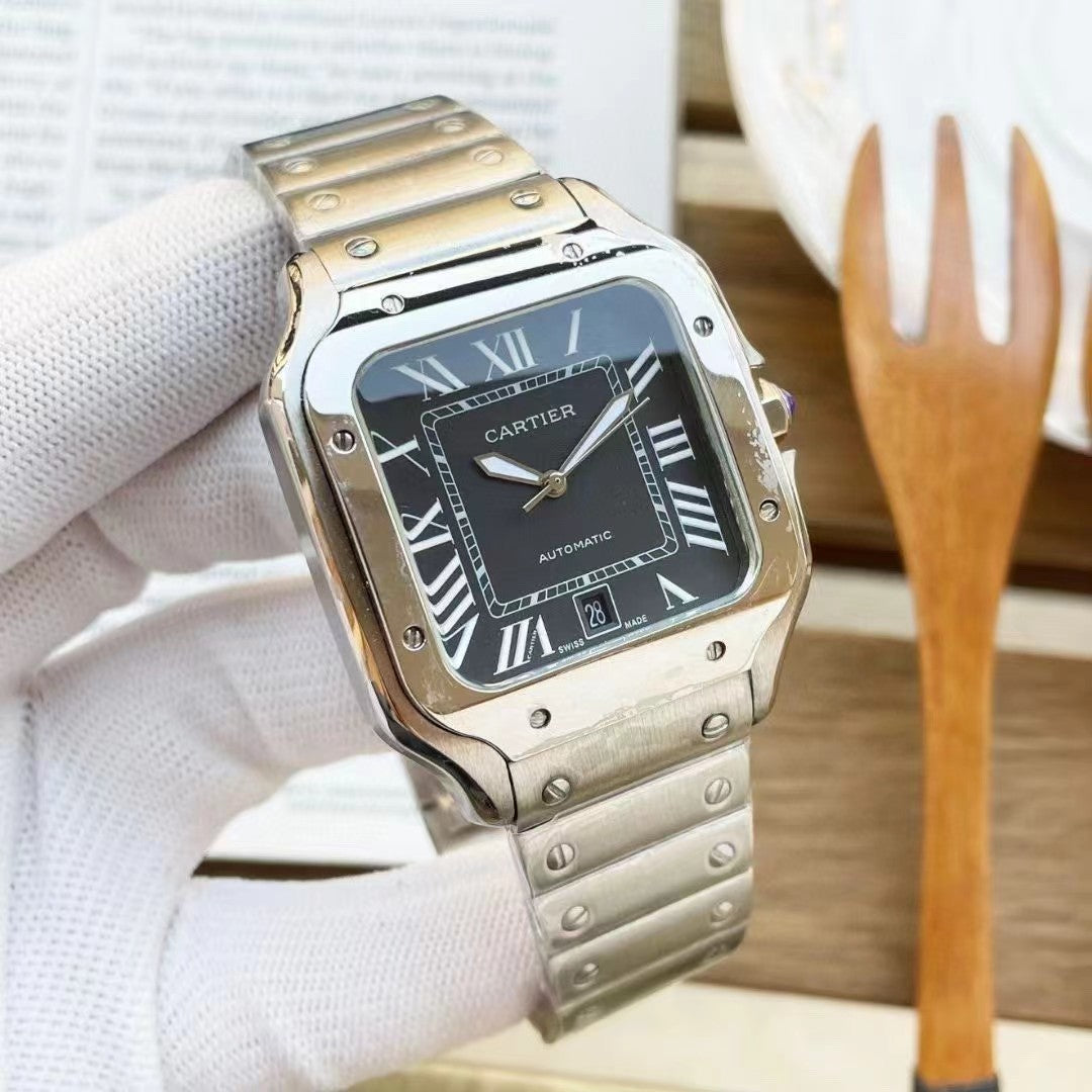 Cartier Santos Metalico Cara Negra