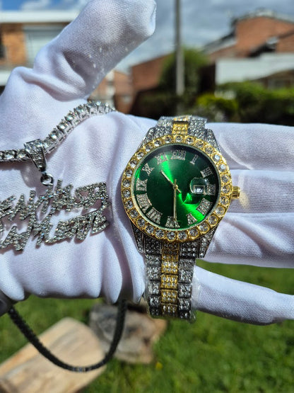 Reloj  Cubano Imperial Verde + Cadena RHLM Premium