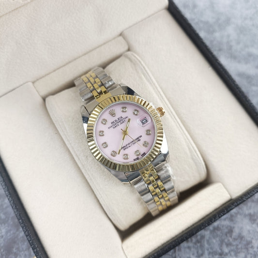 Rolex Femenino Date Just Bisel Estriado Imperial Rosado