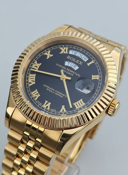 Rolex Day Date Doble Calendario Dorado-Negro