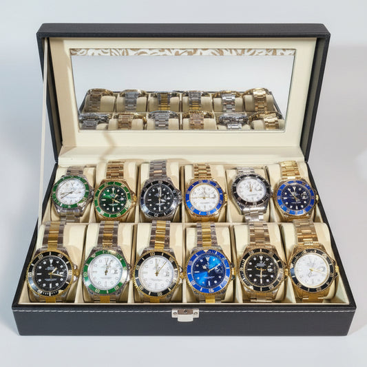 Combo Emprendedor Marsella - 12 Relojes Rolex Submariner + Relojera 12 puestos GRATIS