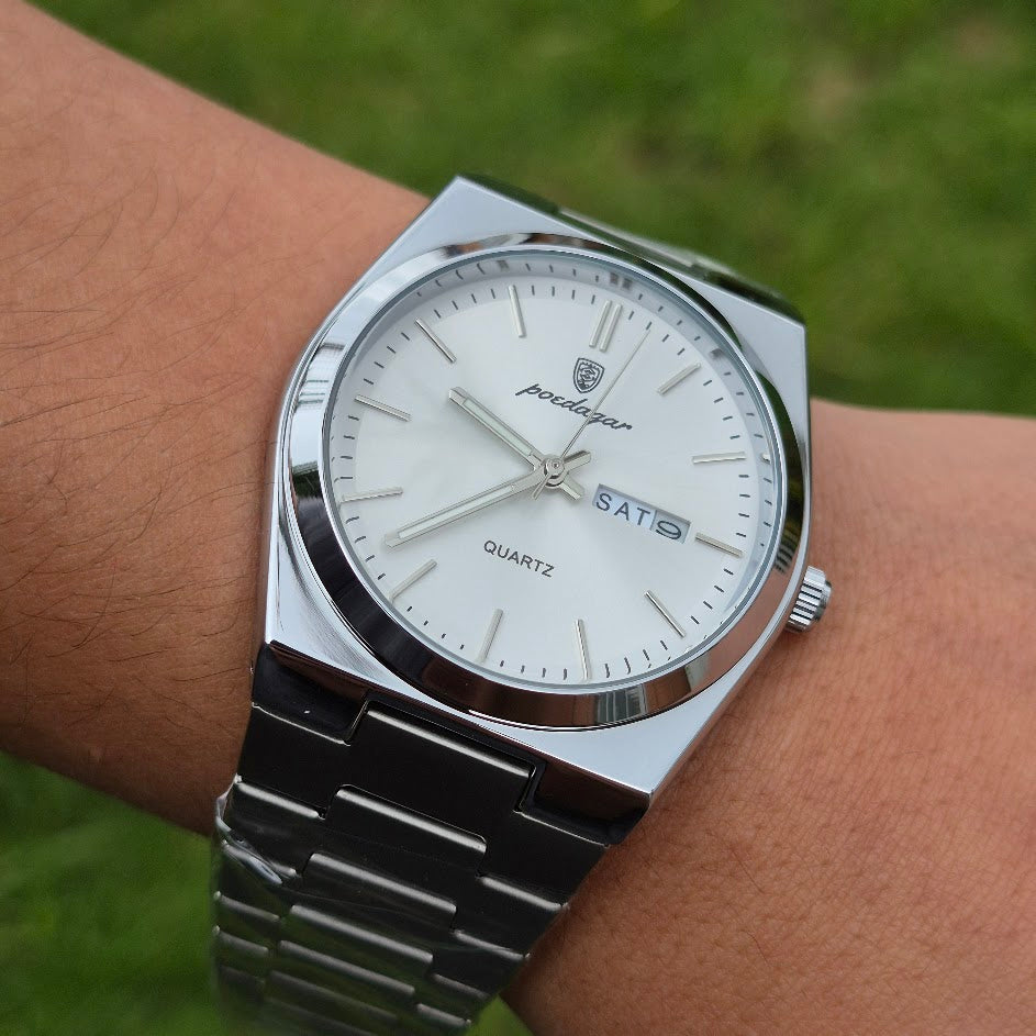 Reloj Poedagar Plateado-Blanco (Modelo 830)