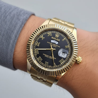 Rolex Day Date Doble Calendario Dorado-Negro