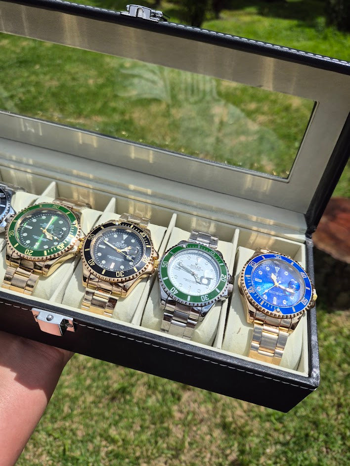 Combo Emprendedor Paris- 6 Relojes Rolex Submariner + Relojera 6 puestos GRATIS