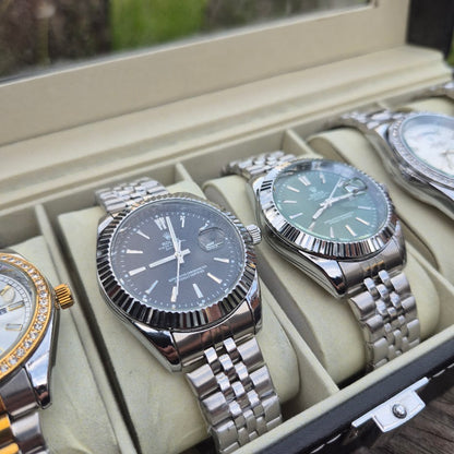 Combo Emprendedor Dubai Alta Gama Rolex AAA Maquinaria visible + 6 cajas individuales