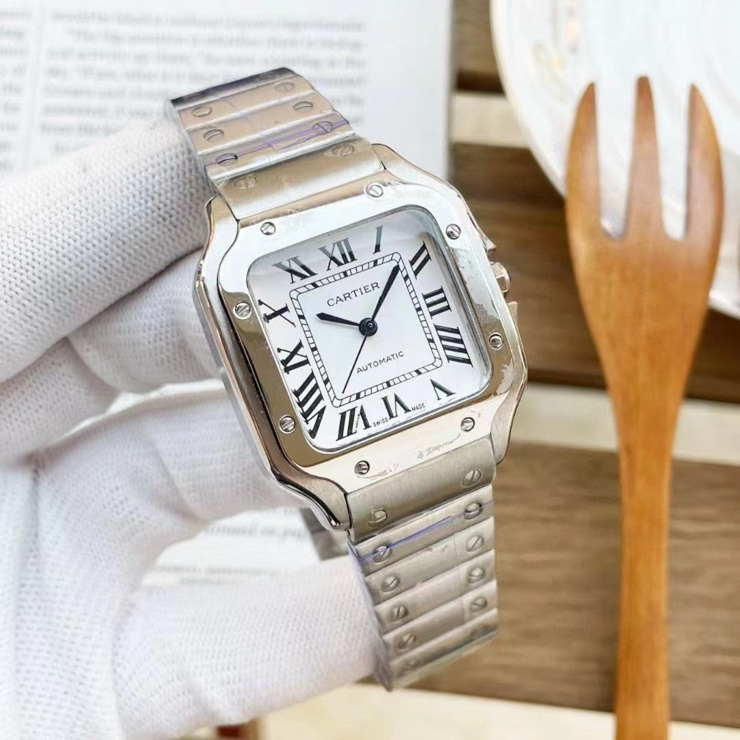 Cartier Santos Metalico Cara Blanca