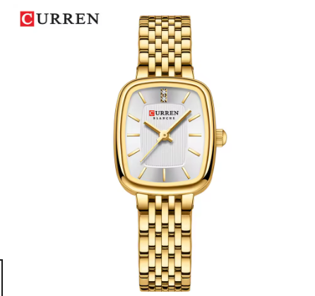 Reloj Curren Femenino Cuadrado Dorado 9093