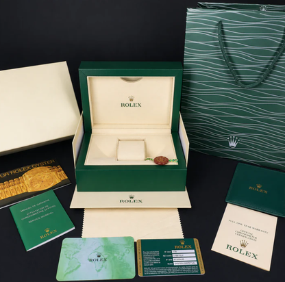 Reloj Rolex Cuero Day Date Negro + Caja de Lujo full set