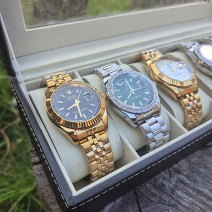 Combo Emprendedor Dubai Alta Gama Rolex AAA Maquinaria visible + 6 cajas individuales