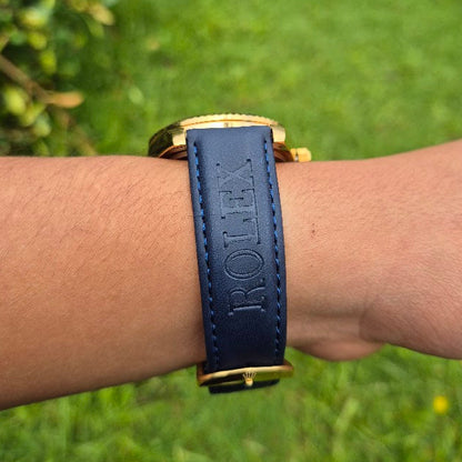 Reloj Rolex Cuero Azul Day Date + Caja Rolex GRATIS