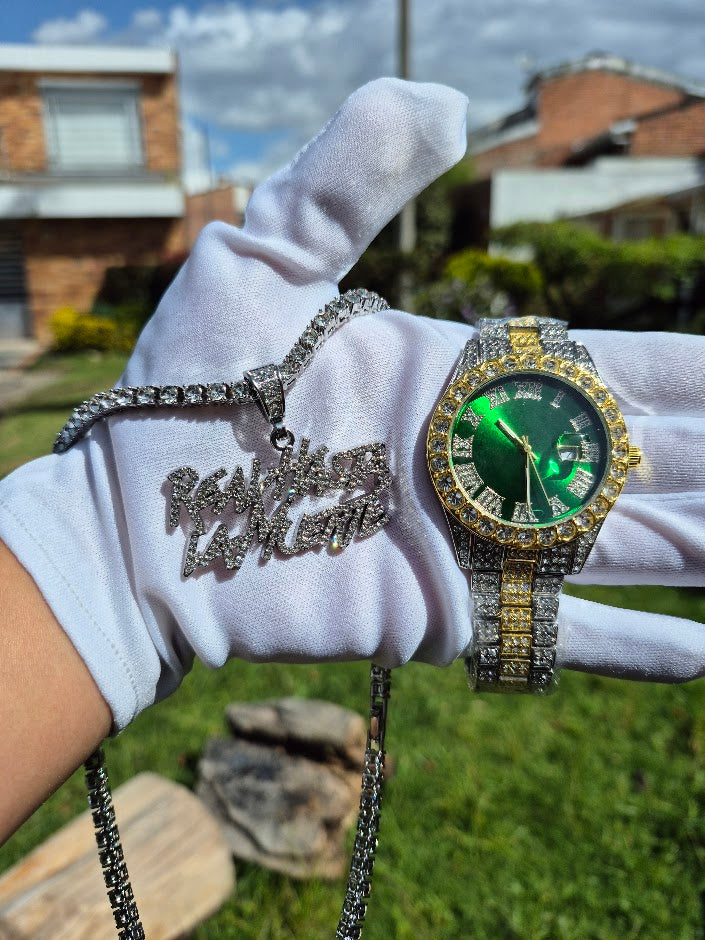 Reloj  Cubano Imperial Verde + Cadena RHLM Premium