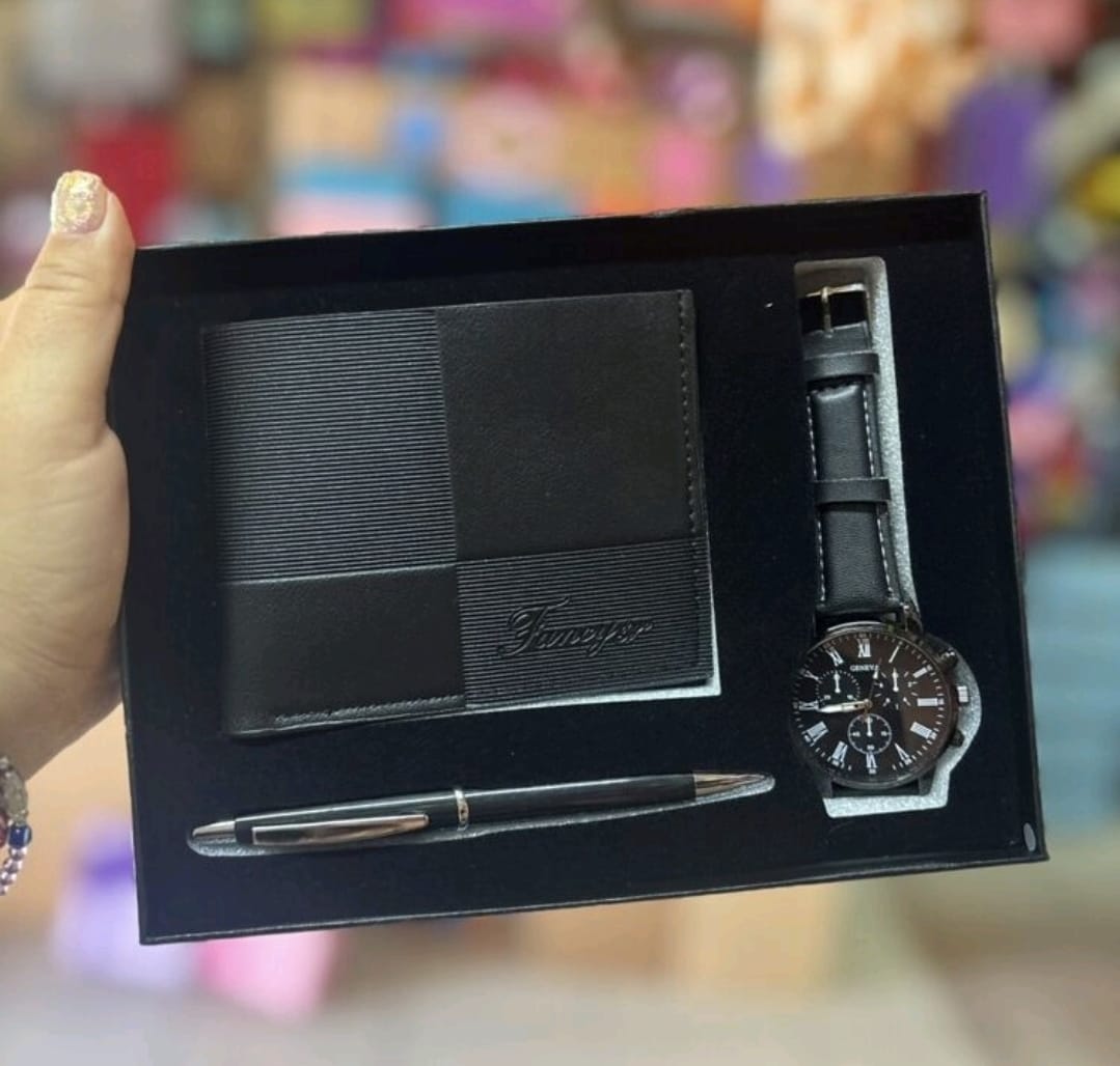 Reloj Masculino + Billetera + Lapicero + Caja De Regalo