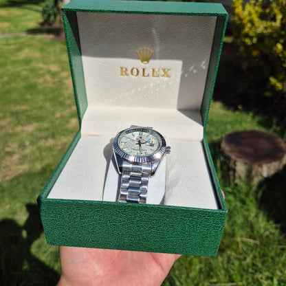 Rolex SemiAutomatico Date Just Oyster Edicion Especial (P/B) + Cofre De Lujo GRATIS