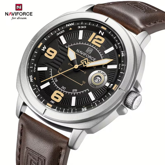 Reloj Deportivo Naviforce Cafe Correa Cuero PU