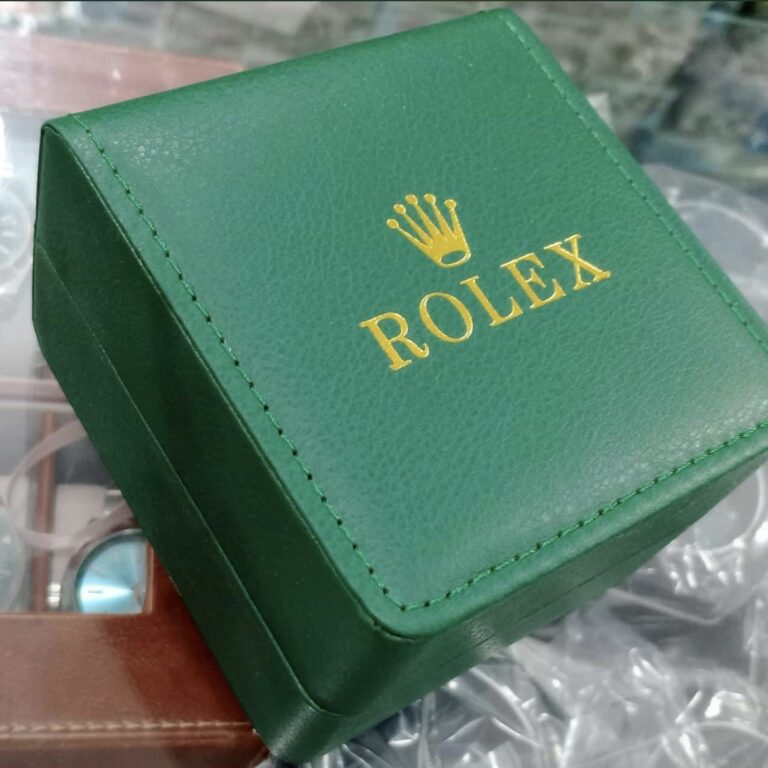 Caja De Cuero Rolex De lujo Verde con almohada